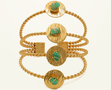 Brazalete 4 trenzas esmeralda