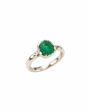 ANILLO BASICO PLATA 925 ESMERALDA FUSIÓN