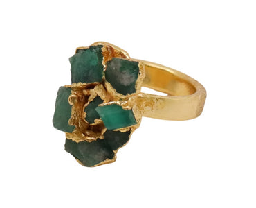 Anillo Nugget Esmeralda fusión