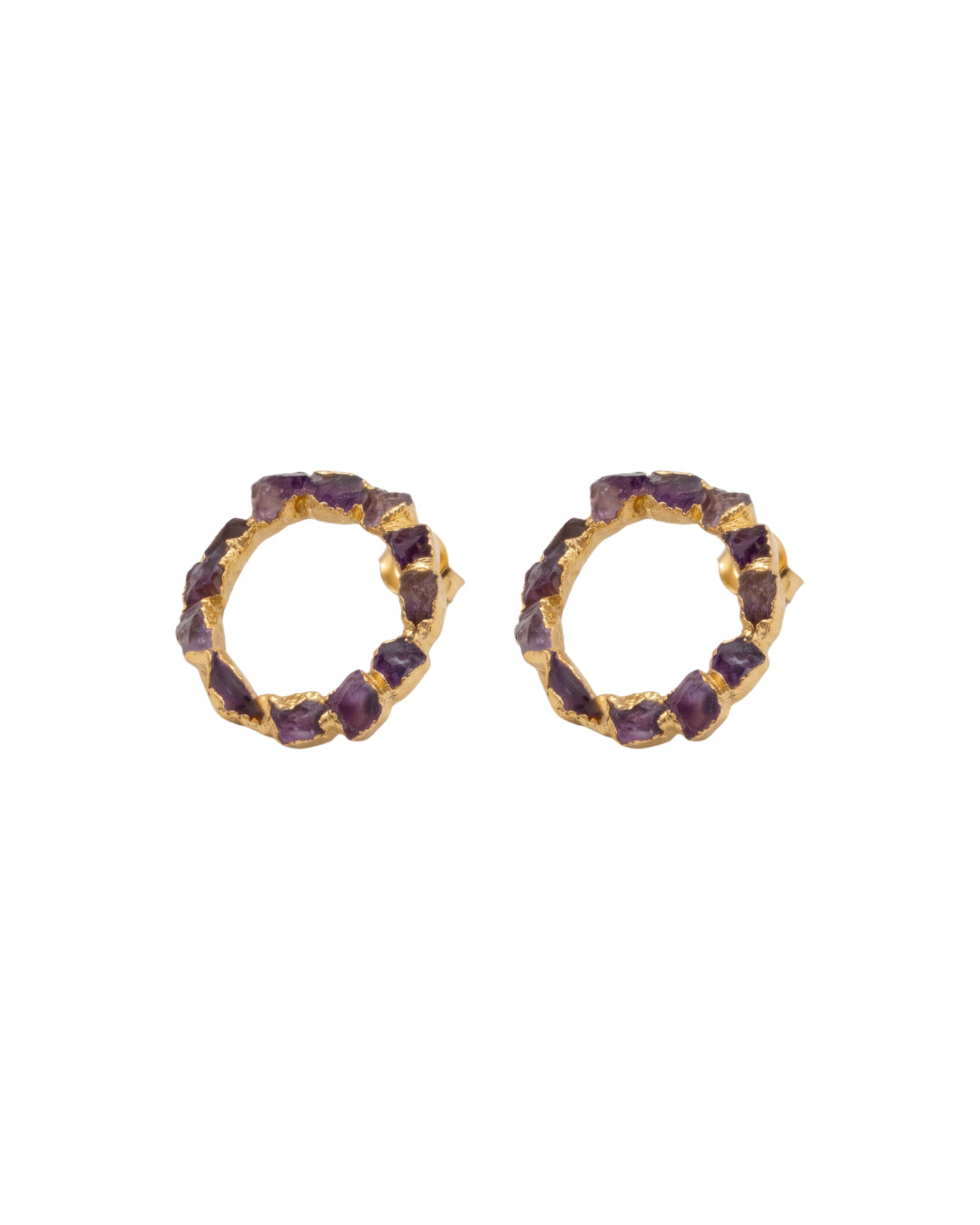 Small Amethyst Crown Studs - FUSION Collection