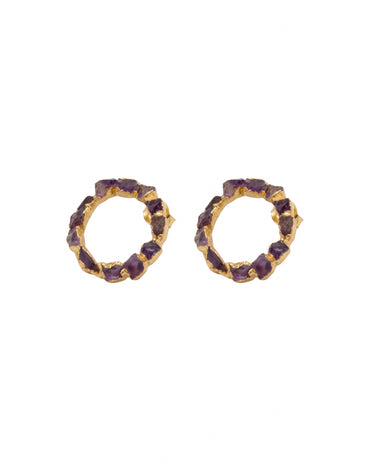 Small Amethyst Crown Studs - FUSION Collection