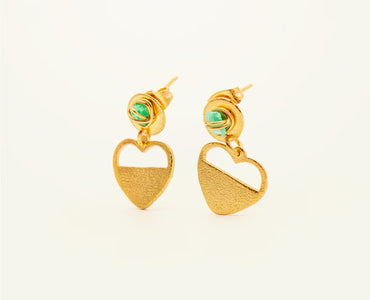 Mini Arete Corazón Esmeralda
