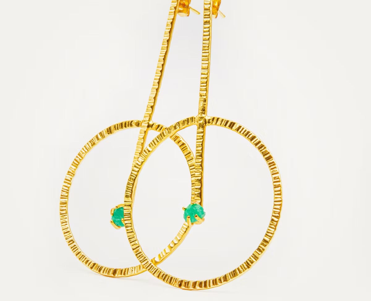 Maxi topo círculo palito martillado Esmeralda