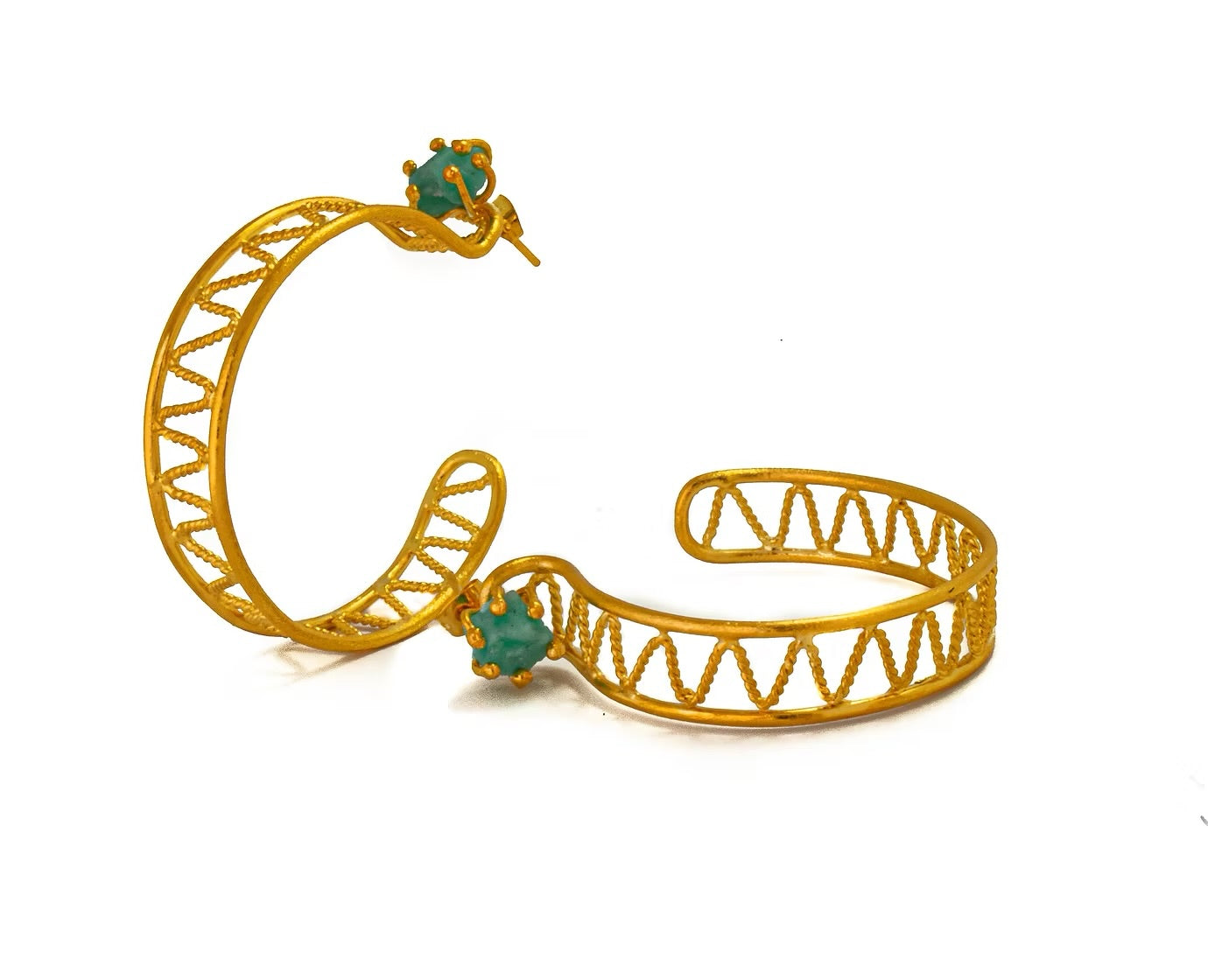 Candongas filigrana esmeralda