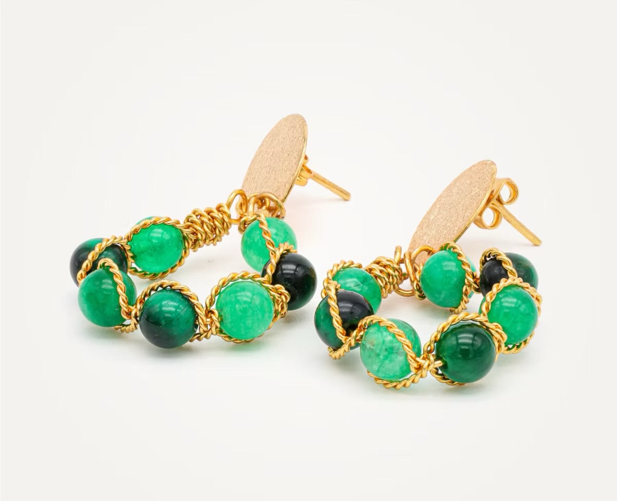 Arete círculo trenzado turmalinas