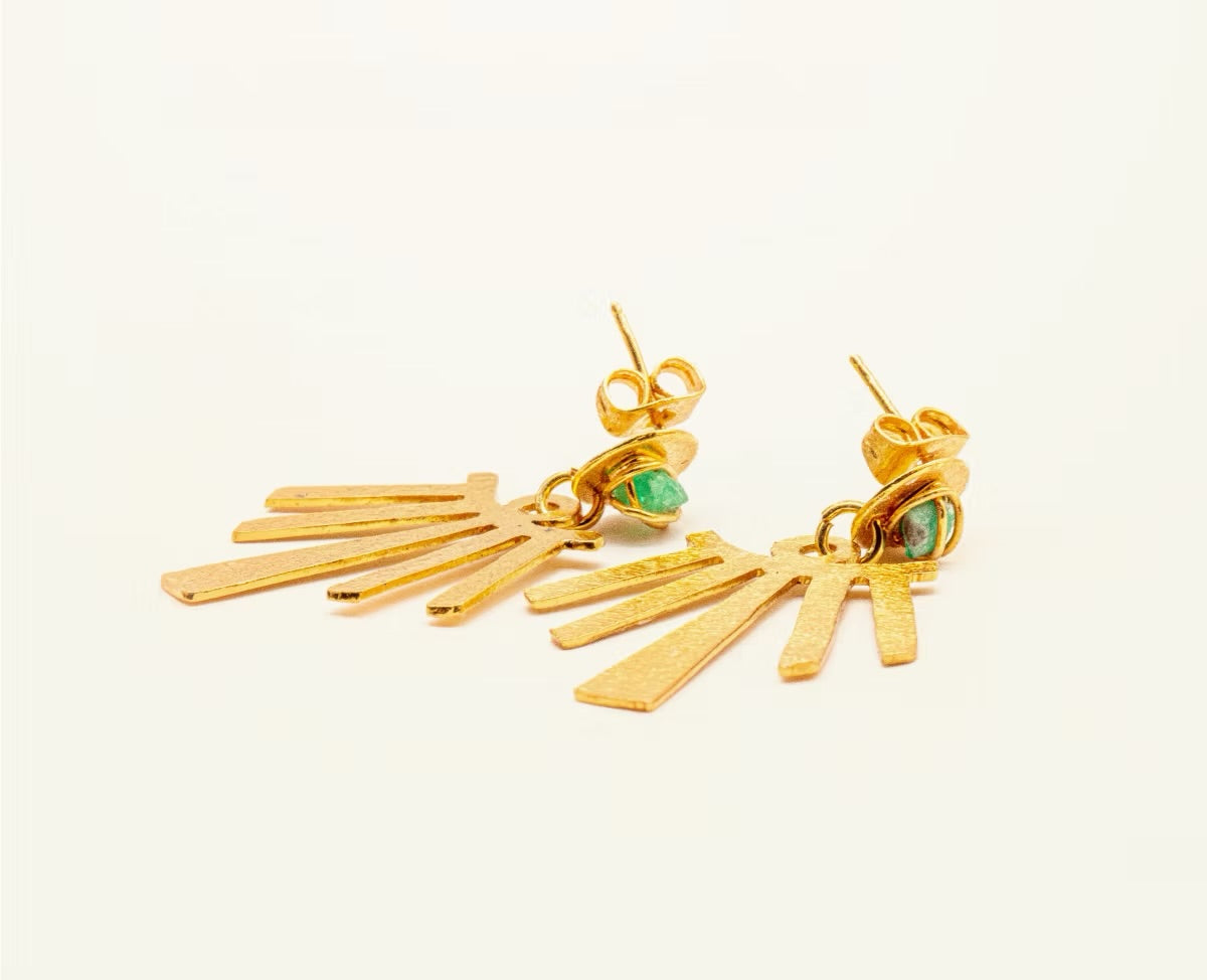 Modern Pre-Columbian Emerald Earring