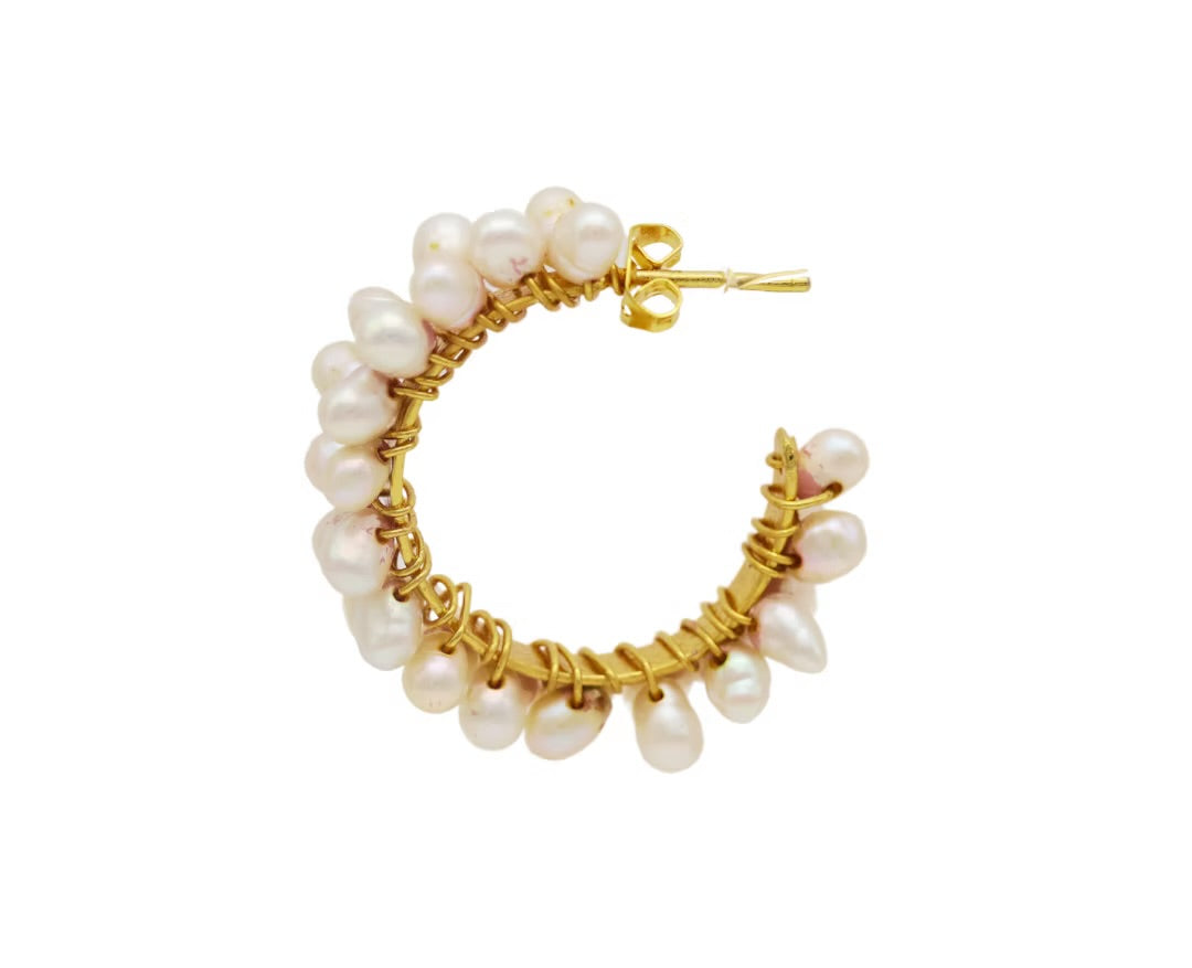 Candonga Mediana Doble Tejida Perla