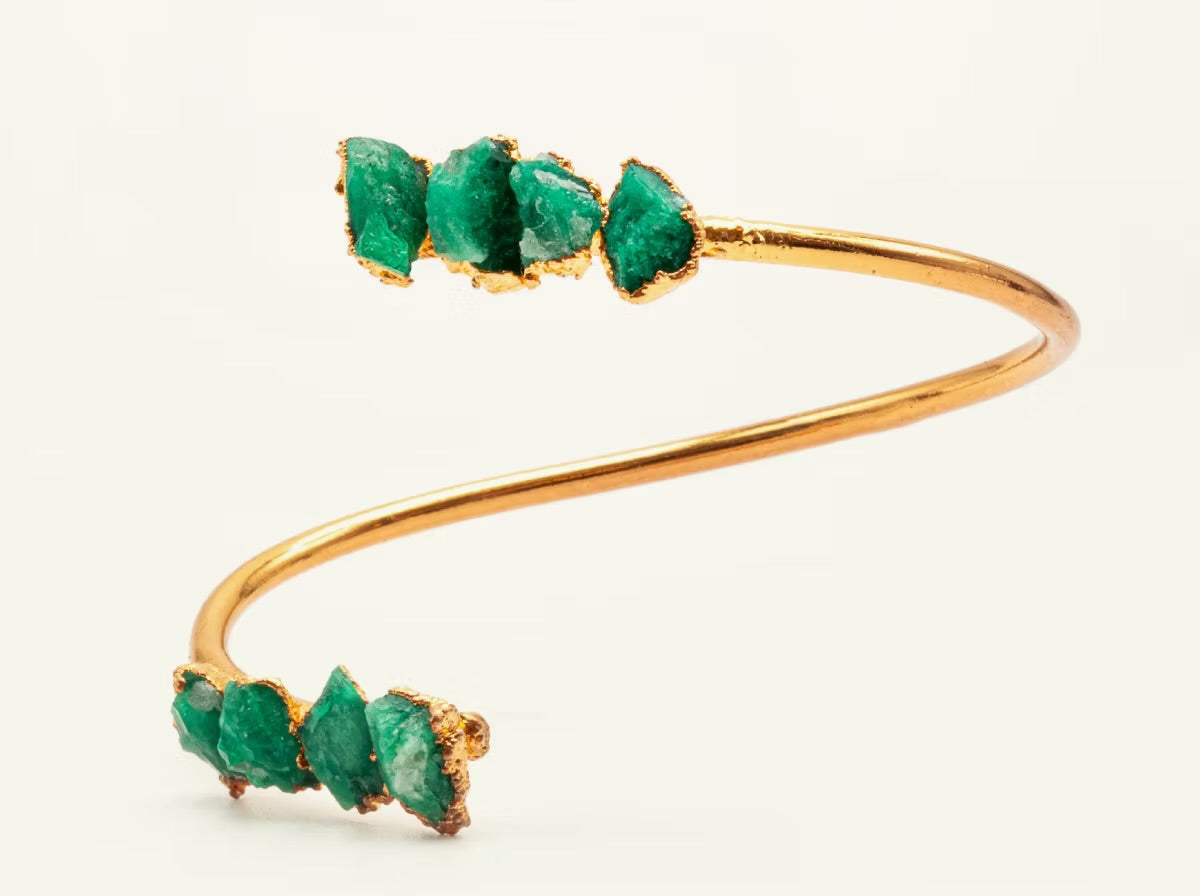 Brazalete espiral 8 Esmeraldas - FUSIÓN Collection