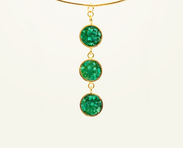 Choker Aro 3 Círculos esmeralda resinado