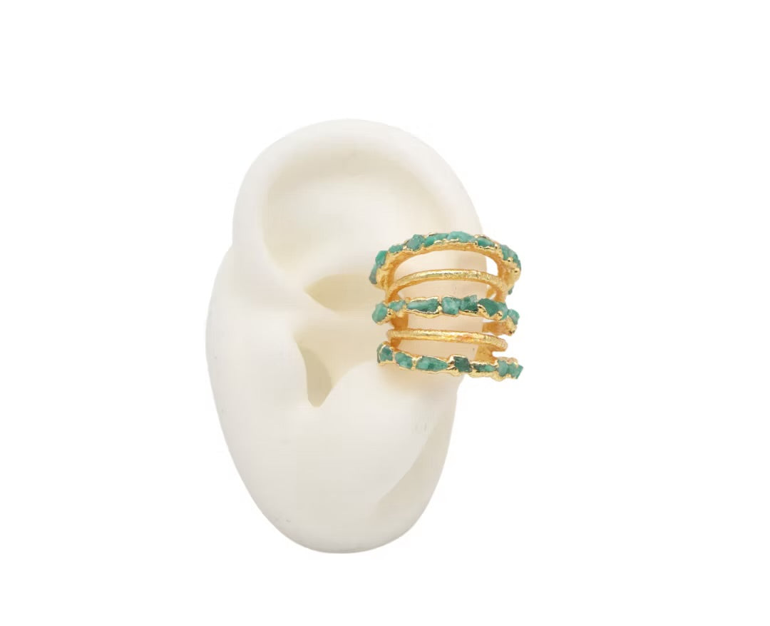 Earcuff 5 Lines Emerald Fusion