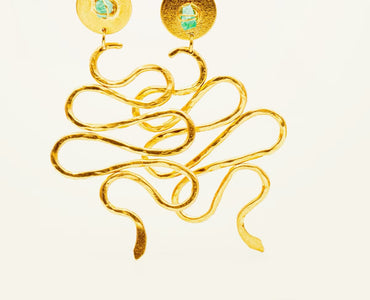 Maxi Emerald Snake Earring
