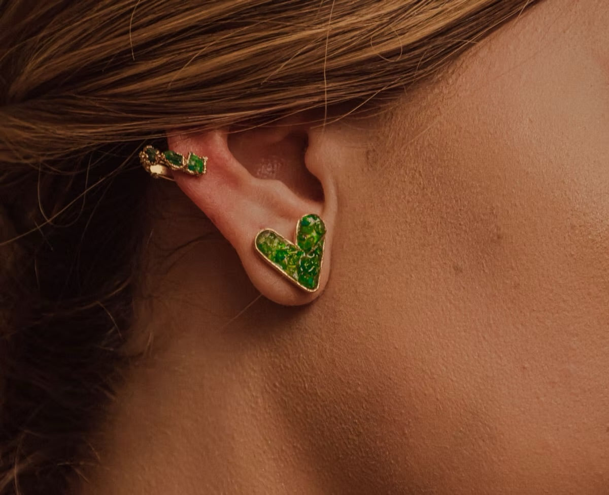 Topo corazón mediano esmeralda resinado - L'AMOUR Collection