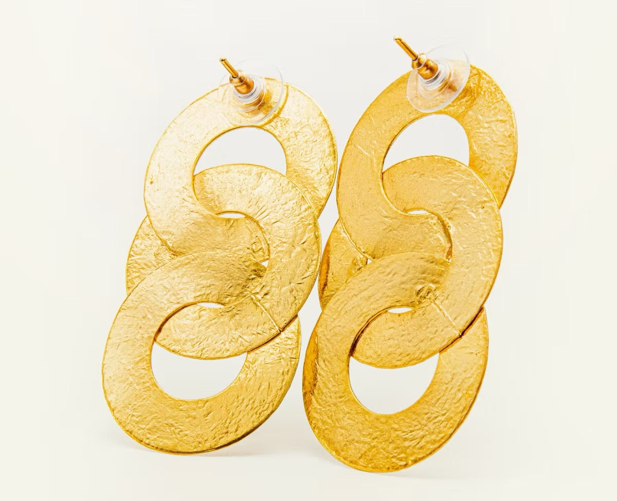 MAXI TOPO 3 círculos entrelazados martillado Esmeralda