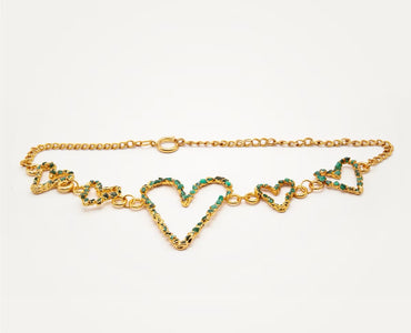 Choker corazones esmeraldas- L'AMOUR Collection