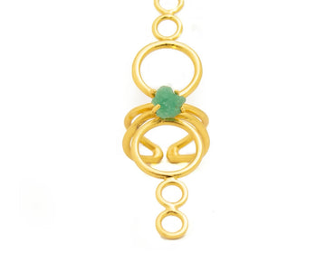 Anillo 6 círculos degrade esmeralda