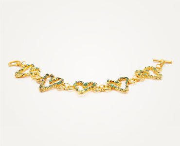 Pulsera corazones esmeraldas - L'AMOUR Collection