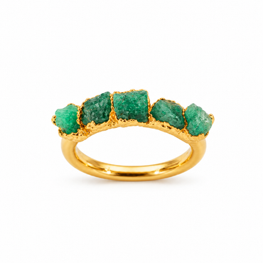 ANILLO 1 LÍNEA CON ESMERALDA FUSIÓN
