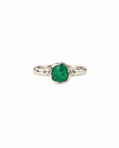 ANILLO BASICO PLATA 925 ESMERALDA FUSIÓN