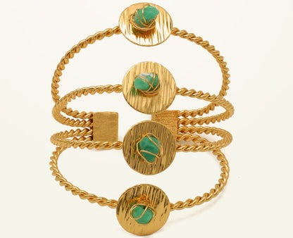 Brazalete 4 trenzas esmeralda