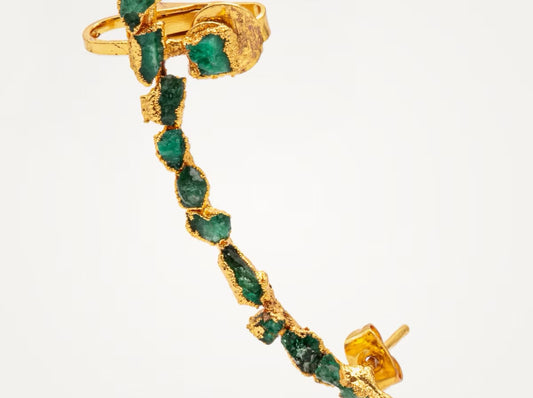 Earcuff largo esmeralda - FUSIÓN Collection