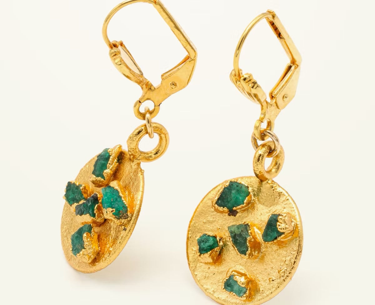 FUSION emerald mosaic earring