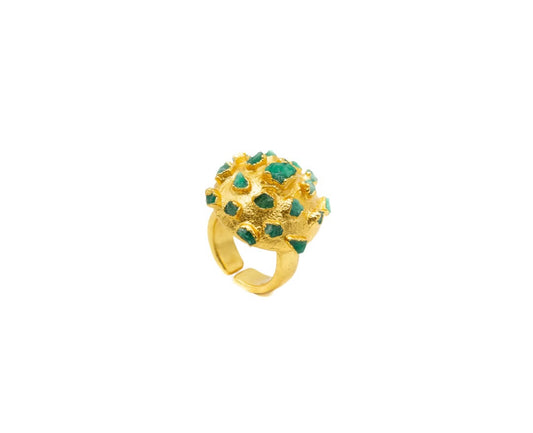 ANILLO DOMO GRANDE ESMERALDA FUSIÓN