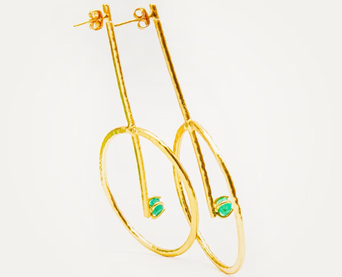 Maxi topo círculo palito martillado Esmeralda