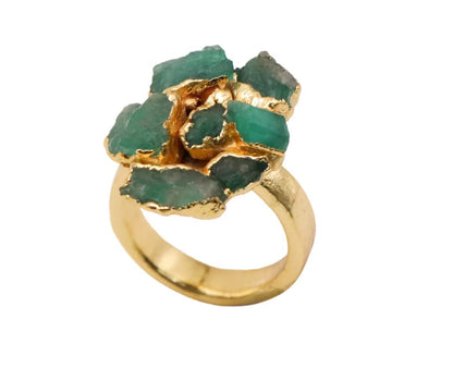 Anillo Nugget Esmeralda fusión