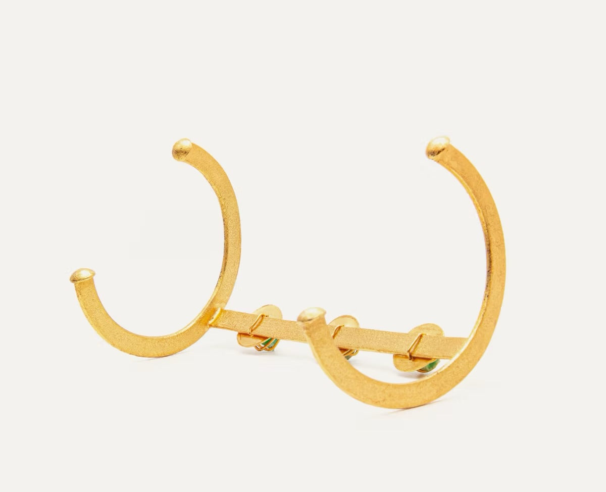 Brazalete Tubo 3 Esmeraldas Alambradas Grande