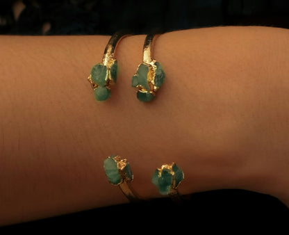 Brazalete nugget esmeraldas fusión