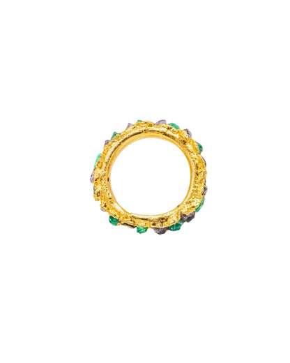 Emerald and amethyst mix emerald endless ring - FUSION Premium Collection