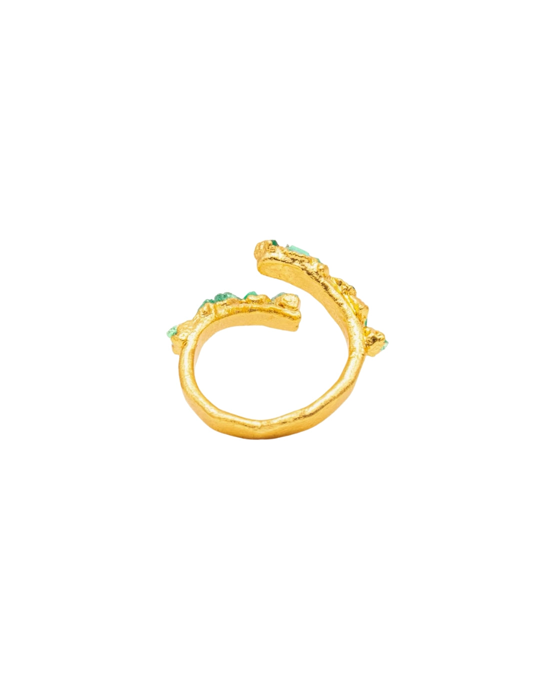Spiral Ring with 10 Emeralds - Fusion Premium Collection