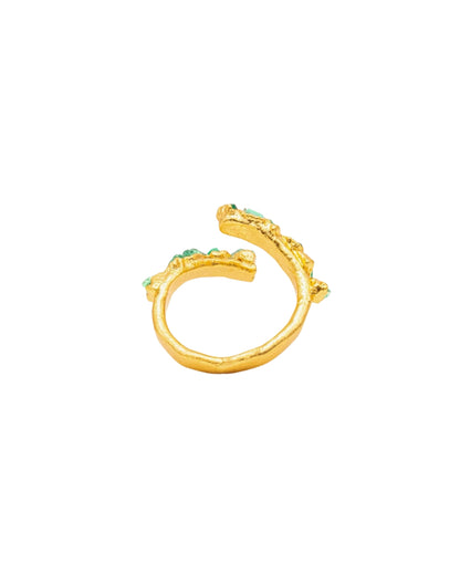 Spiral Ring with 10 Emeralds - Fusion Premium Collection