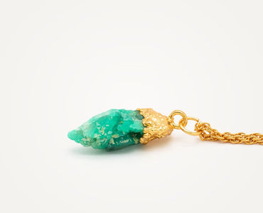 Dije con cadena esmeralda grande  - FUSIÓN Collection