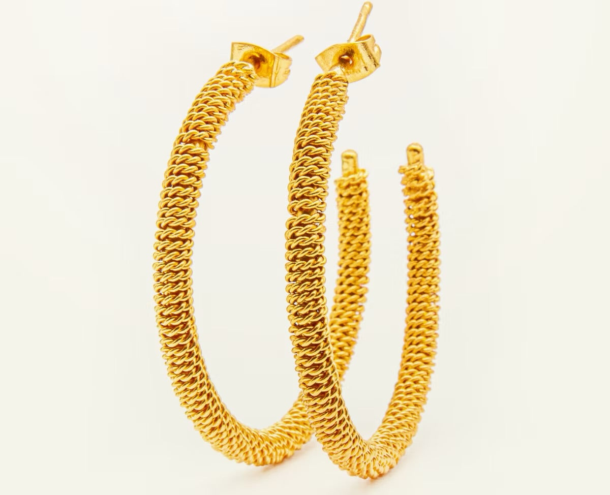 Medium braided hoop earring