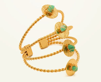 Brazalete 4 trenzas esmeralda