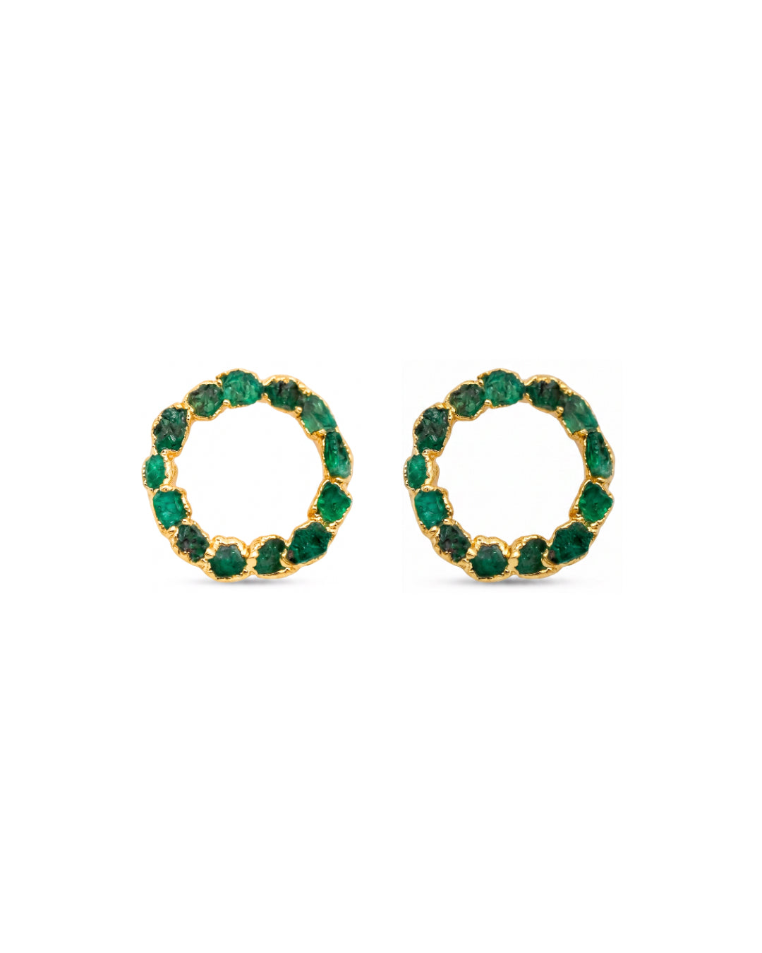 Small emerald crown stud - FUSION Collection