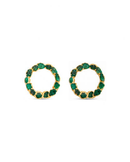 Small emerald crown stud - FUSION Collection