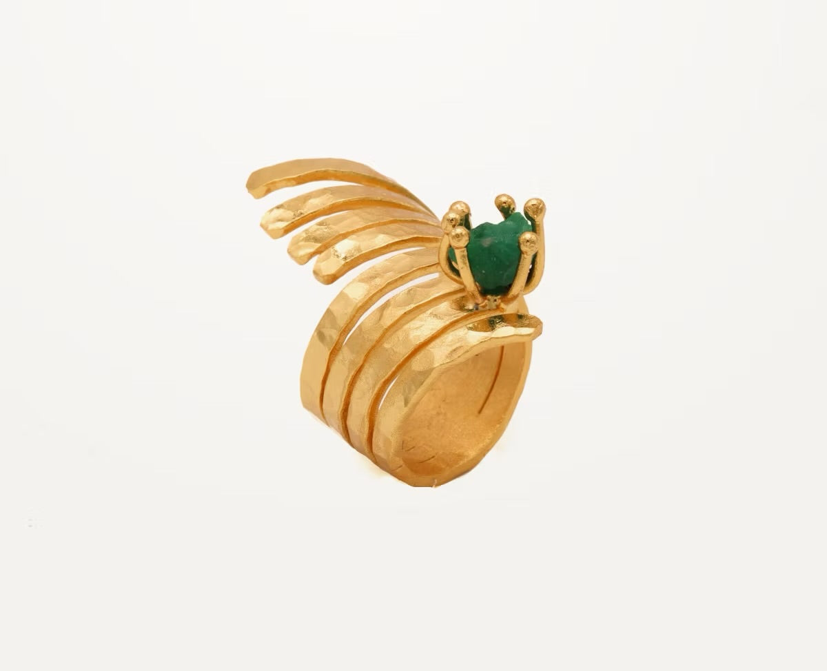 Anillo 4 trefiles esmeralda