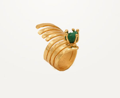 Anillo 4 trefiles esmeralda