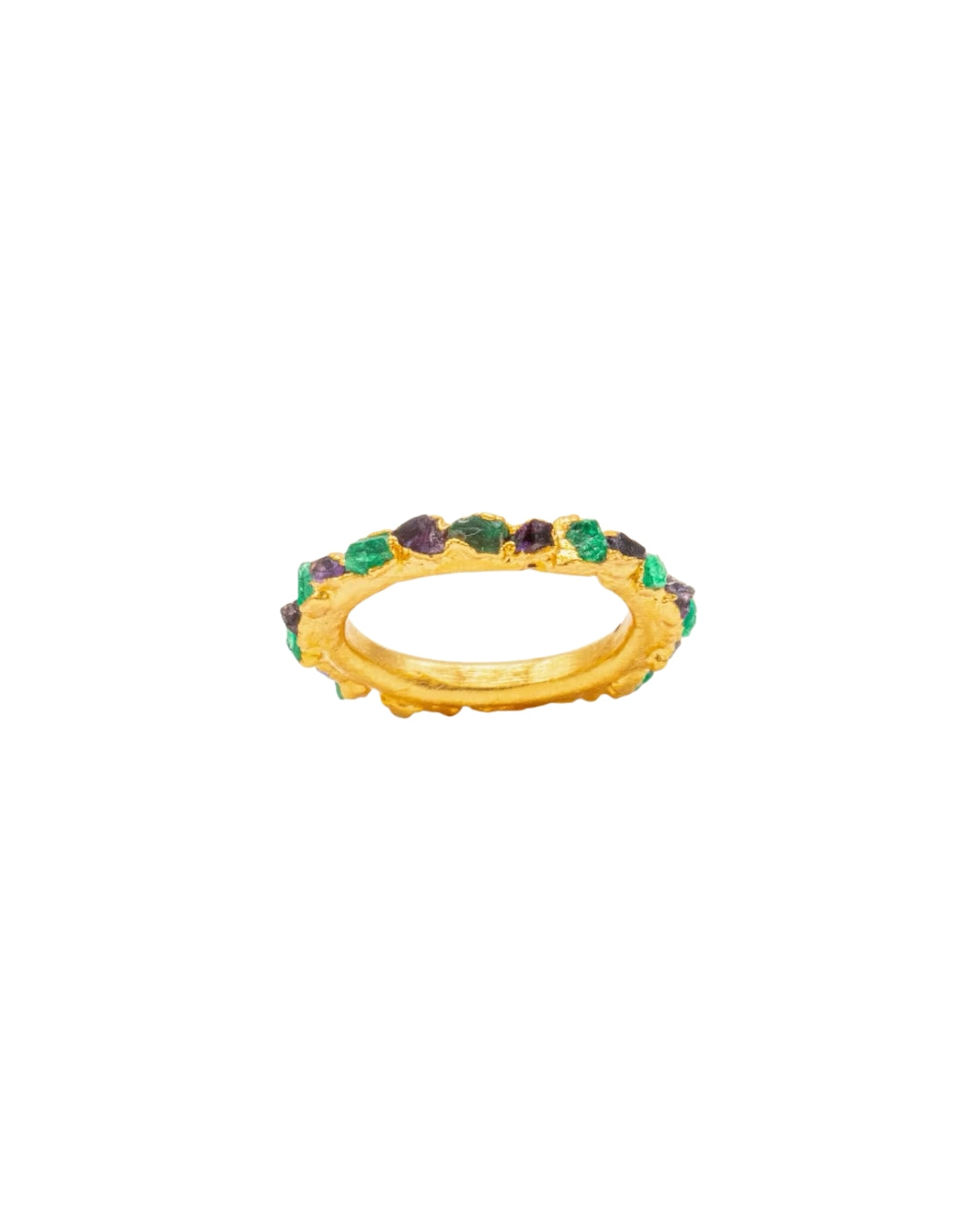 Emerald and amethyst mix emerald endless ring - FUSION Premium Collection