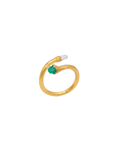 ANILLO CRUZADO CUARZO Y ESMERALDA FUSIÓN