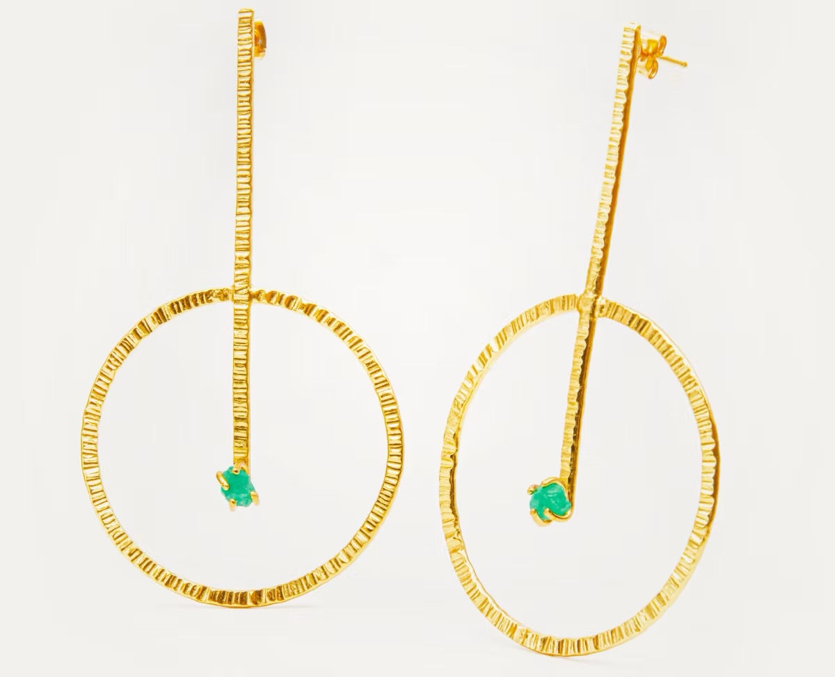 Maxi topo círculo palito martillado Esmeralda