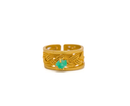 Emerald Braid Filigree Ring