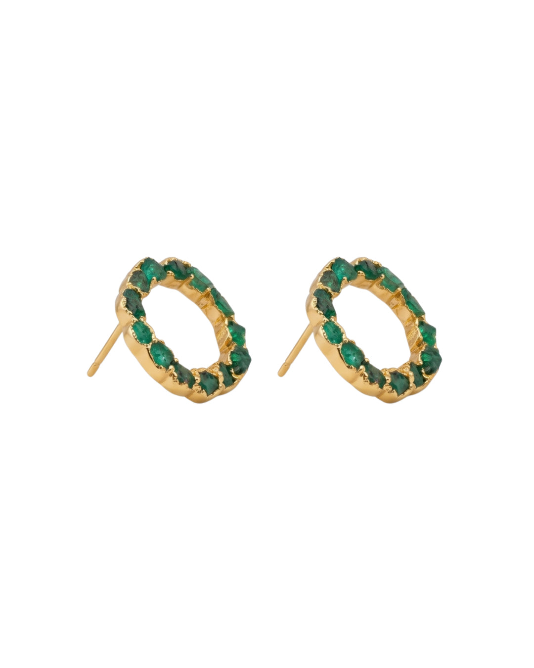 Small emerald crown stud - FUSION Collection