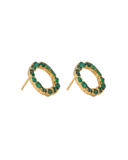 Small emerald crown stud - FUSION Collection