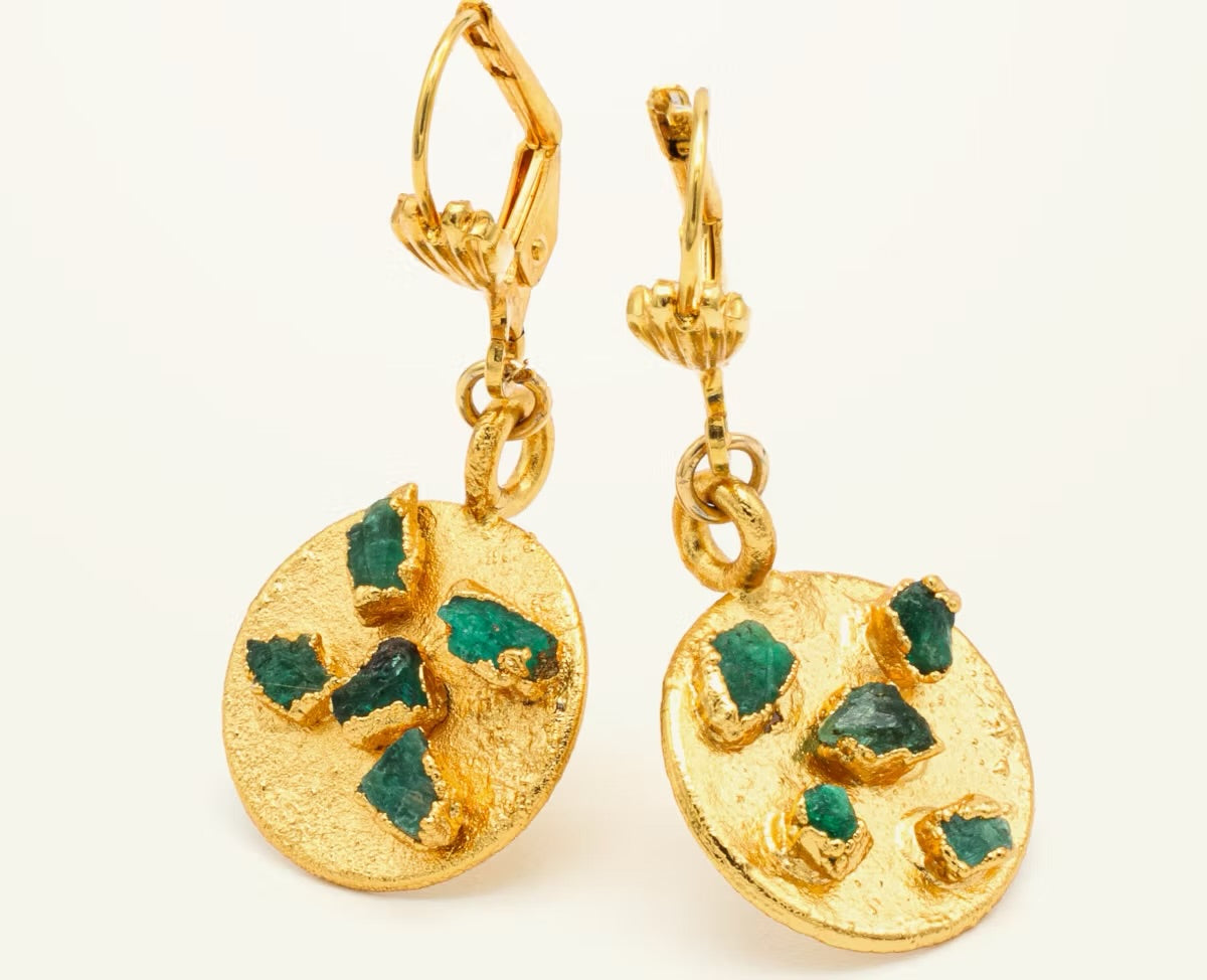 FUSION emerald mosaic earring