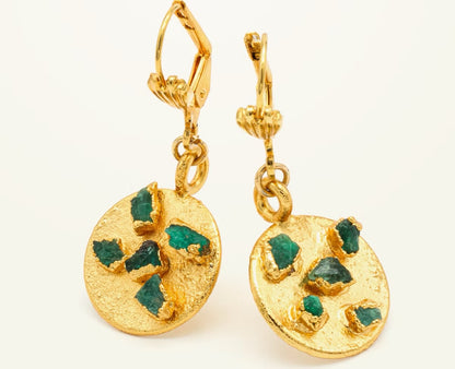 FUSION emerald mosaic earring
