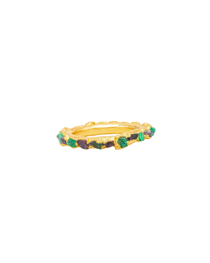 Emerald and amethyst mix emerald endless ring - FUSION Premium Collection
