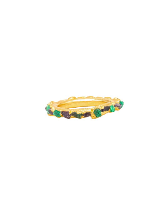 ANILLO SIN FIN MIX ESMERALDA Y AMATISTA FUSIÓN